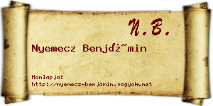 Nyemecz Benjámin névjegykártya