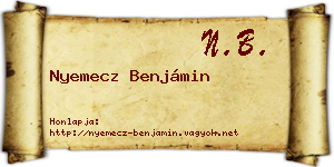 Nyemecz Benjámin névjegykártya